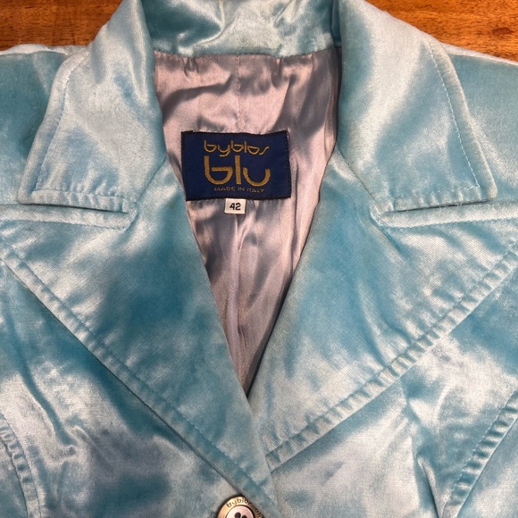 Vintage 90’s Byblos Blu velour blazer - Picture 2 of 3